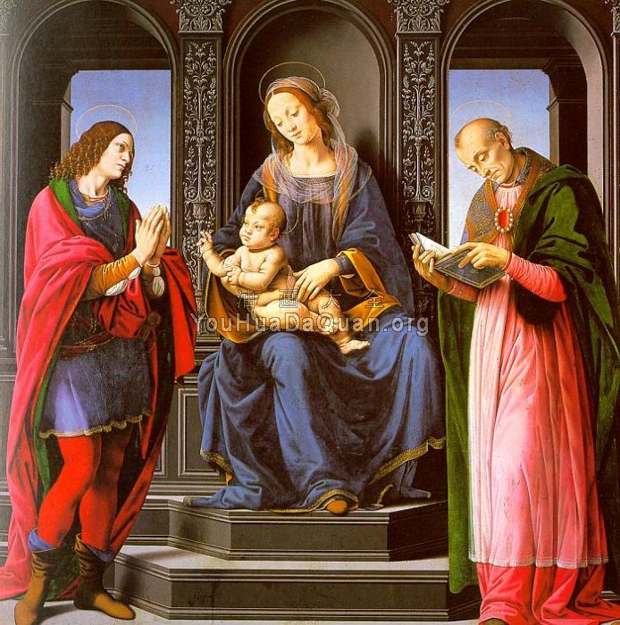 The Virgin and Child with St Julian and St Nicholas of Myra - 洛伦佐·迪·克雷蒂